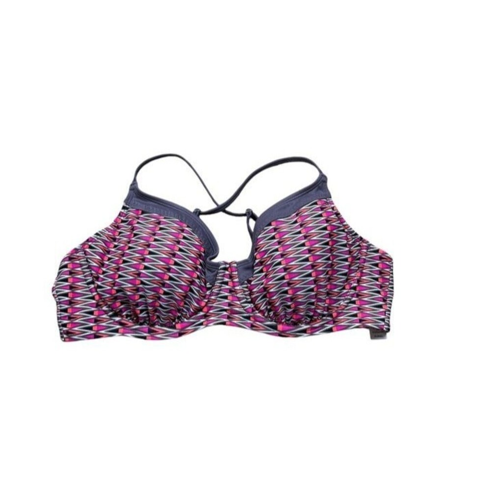 Athleta Bikini Top Womens Size 38 B/C Geometric Halter Swimwear Luminate Beach